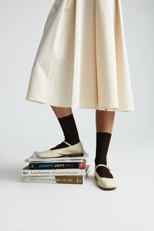 Julieta Mary Janes in Ivory Leather
