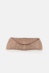 Leaf straw bag bronze taupe
