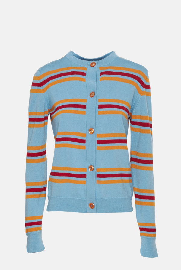 Lionel Striped Cardigan Sky Blue