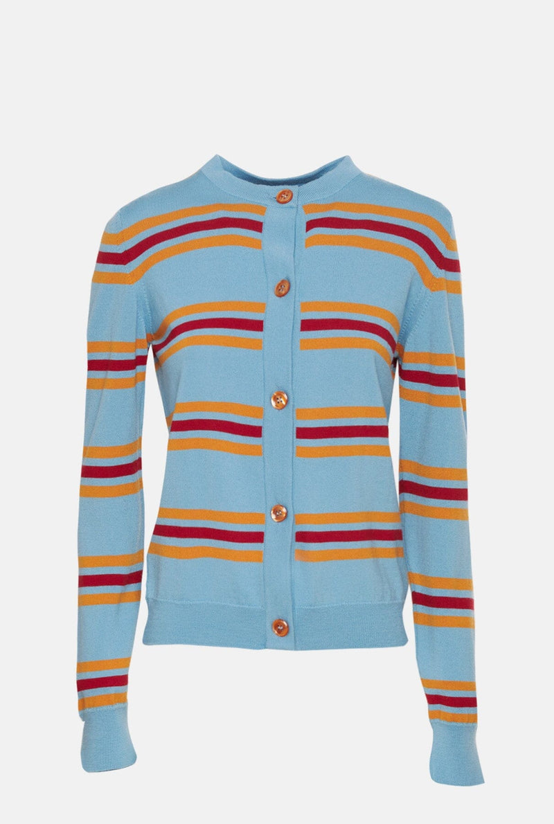 Lionel Striped Cardigan Sky Blue