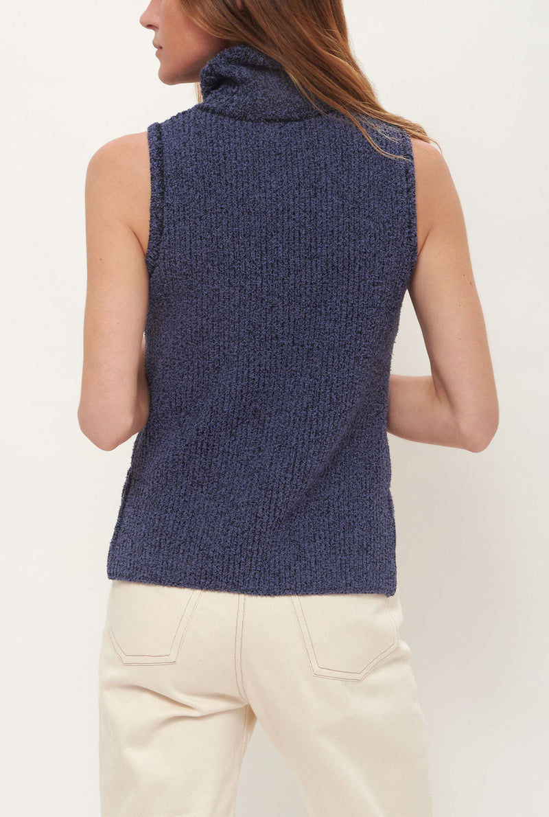 Maria Roll Neck Top Baya Blue