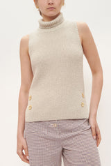 Maria Roll Neck Top Ivory