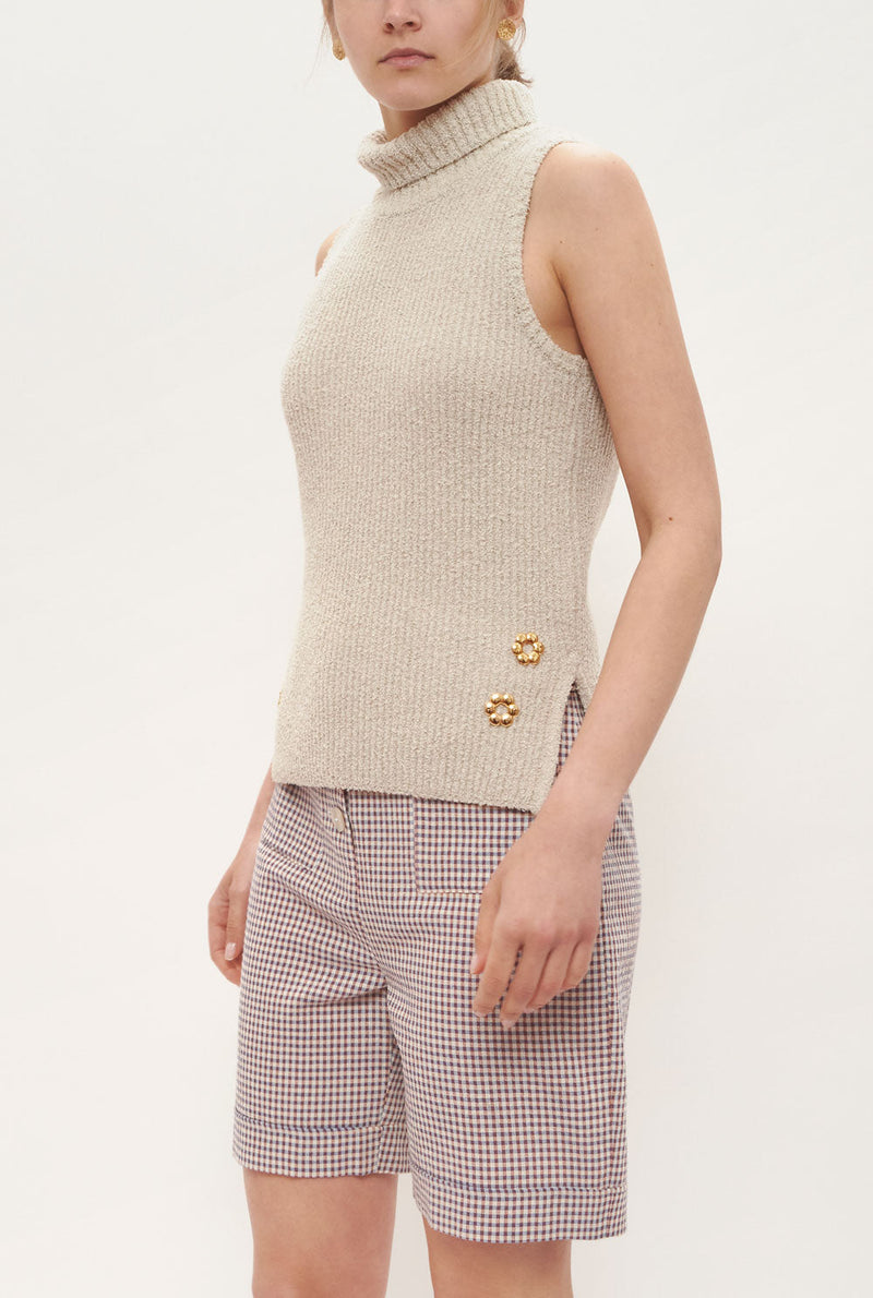 Maria Roll Neck Top Ivory