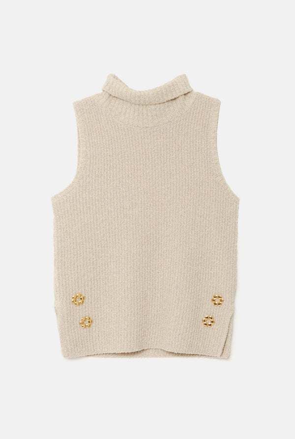 Maria Roll Neck Top Ivory