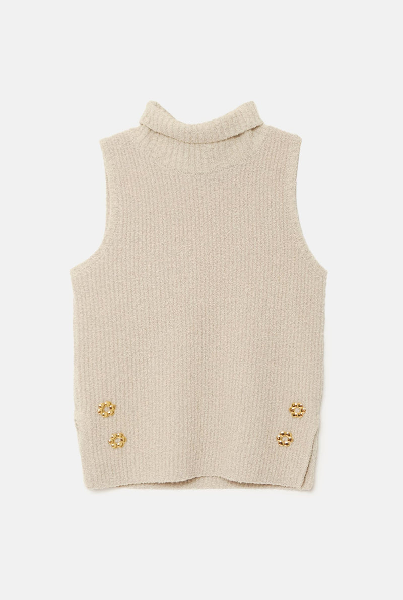 Maria Roll Neck Top Ivory