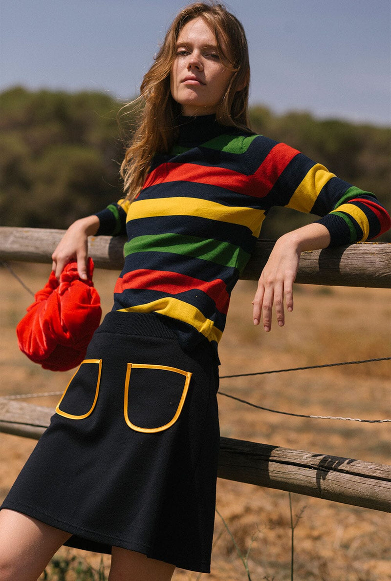 Mariona Roll Neck Navy