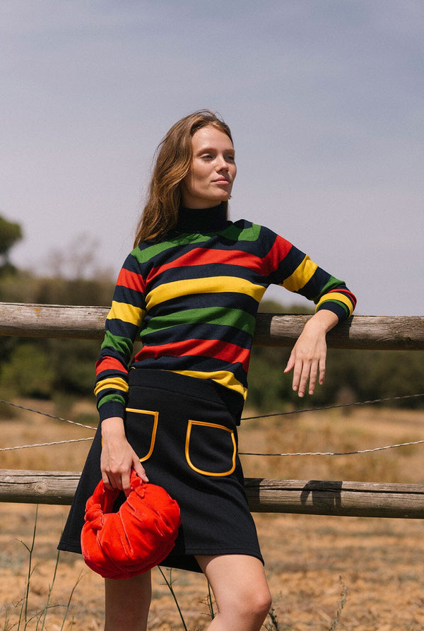 Mariona Roll Neck Navy