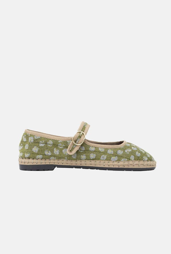 Flabelus Mary Jane Leopardo Verde