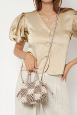 Mausi ash grey & cream beige