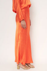 Maxi Falda Lencera al Bies naranja PRE-ORDER