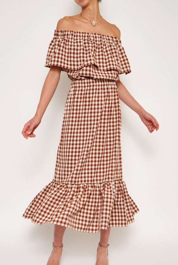 Miranda skirt vichy marron