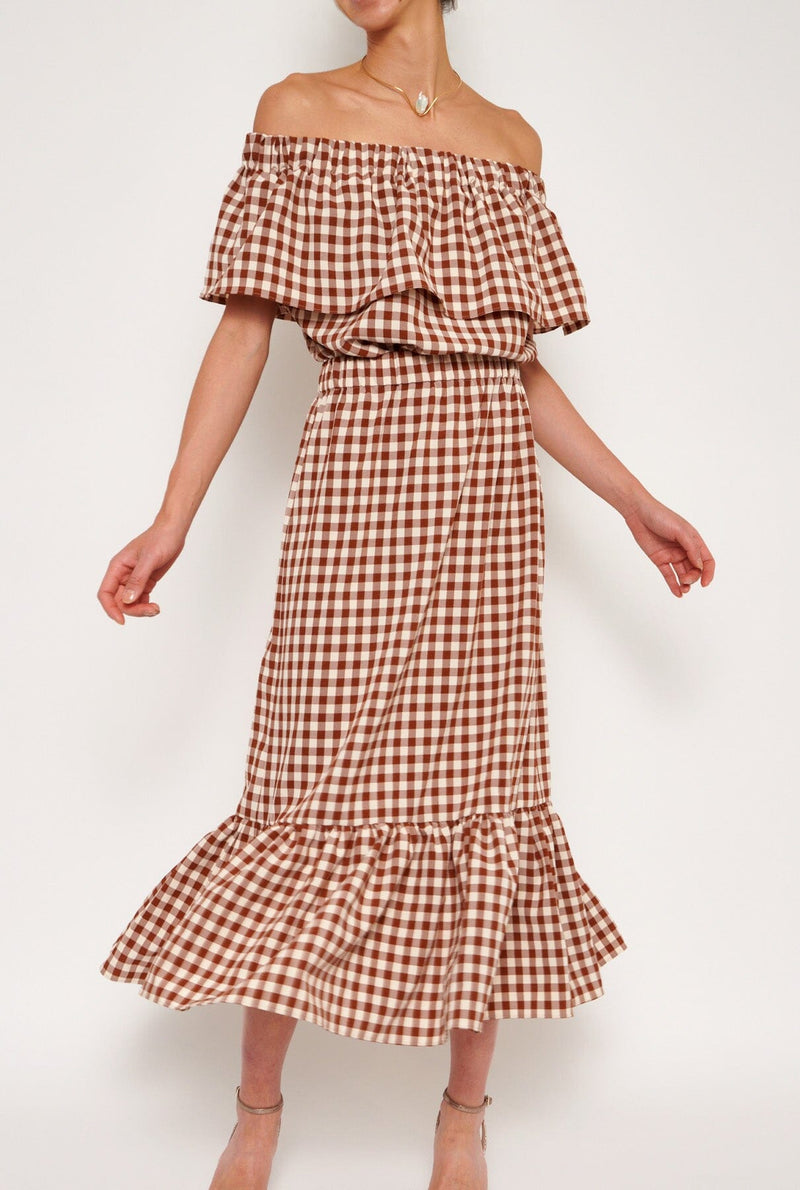 Miranda skirt vichy marron