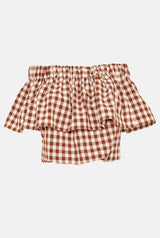 Miranda top vichy marron