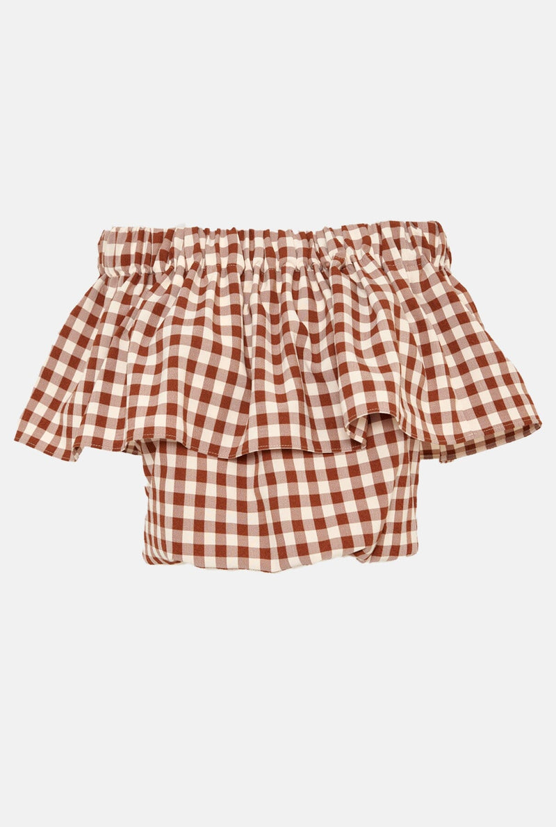 Miranda top vichy marron