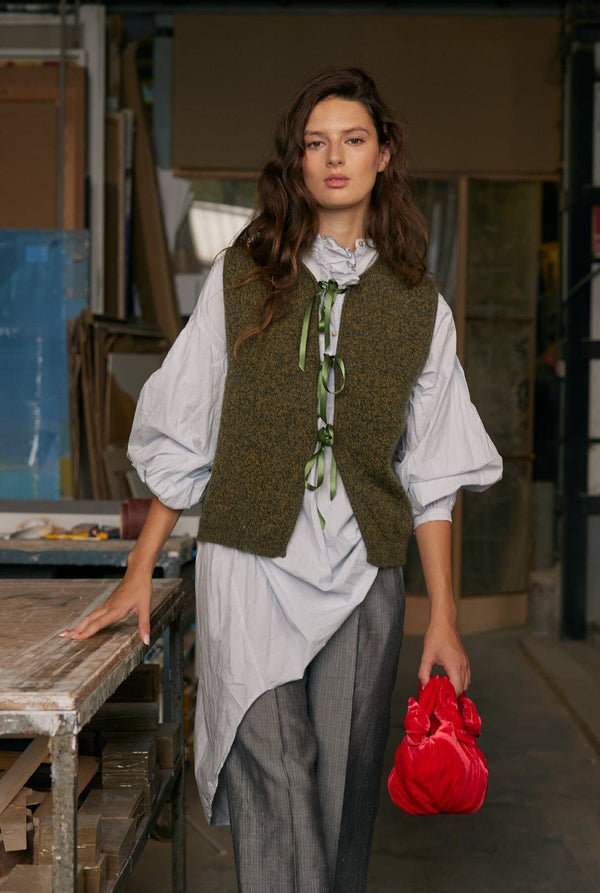 Mumi Bow Vest Olive