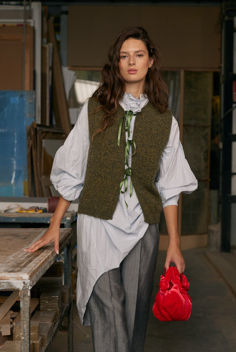Mumi Bow Vest Olive