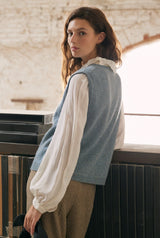 Mumi Bow Vest Sky Blue