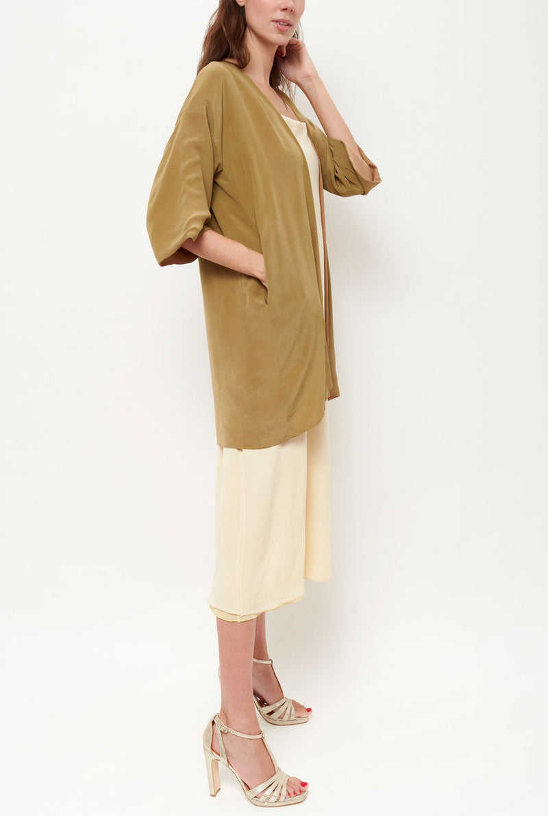 Niko Reversible Nude Long Jacket Natural Dye - Pre Order