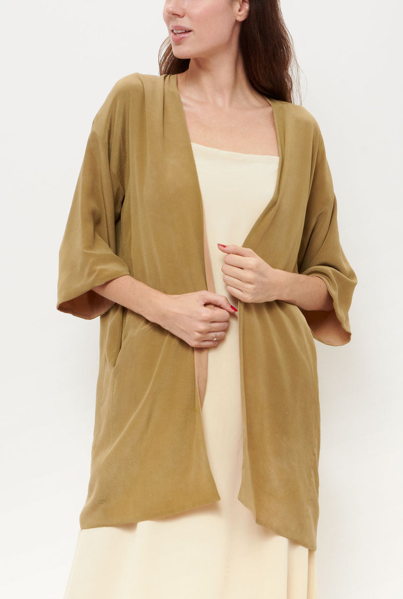 Niko Reversible Nude Long Jacket Natural Dye - Pre Order