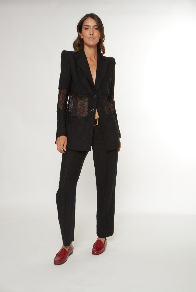 Pantalón de lino negro