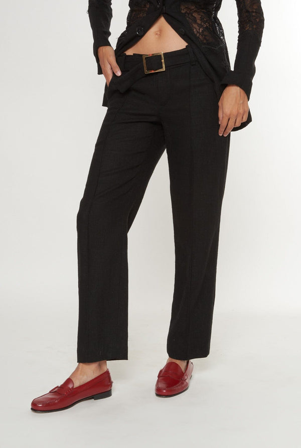 Pantalón de lino negro
