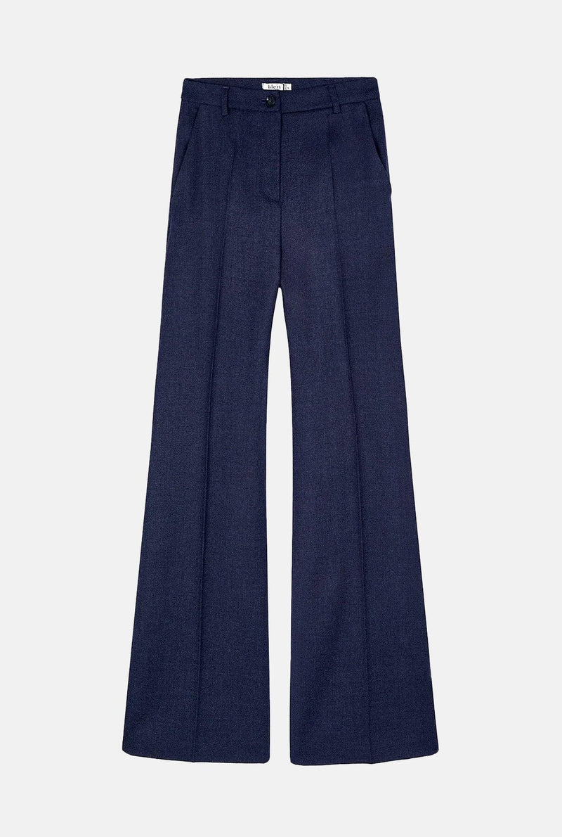 Pantalón flare lana azul