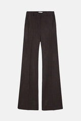 Pantalón flare lana marrón chocolate