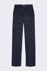 Pantalón recto jacquard navy