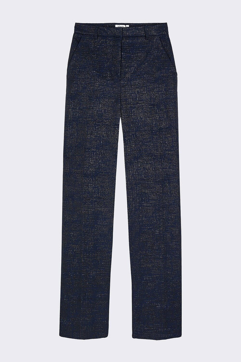 Pantalón recto jacquard navy