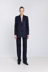 Pantalón recto jacquard navy