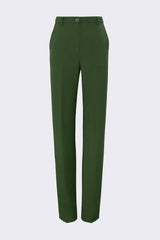 Pantalón recto lana verde