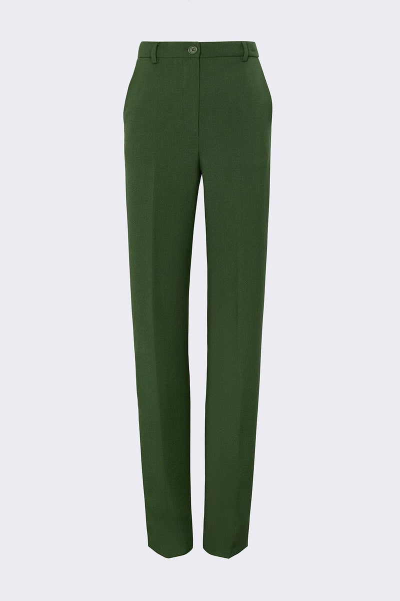 Pantalón recto lana verde