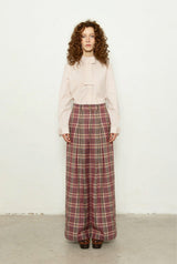 Pantalón Rosa Cuadros Granates