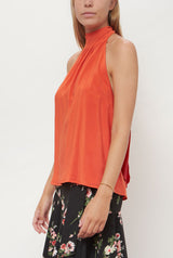 Halter Reversible Coral/Orange Top Natural Dye - Pre Order