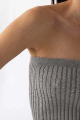Strapless top grey