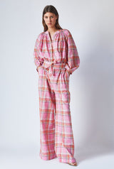 Thalia Pants Pink Checks