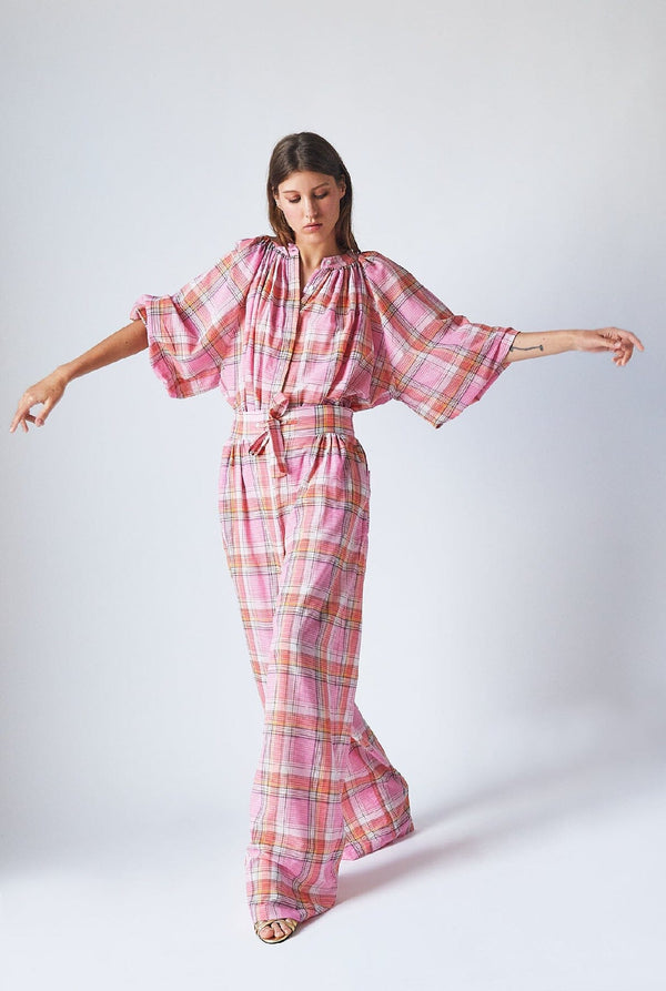 Thalia Pants Pink Checks