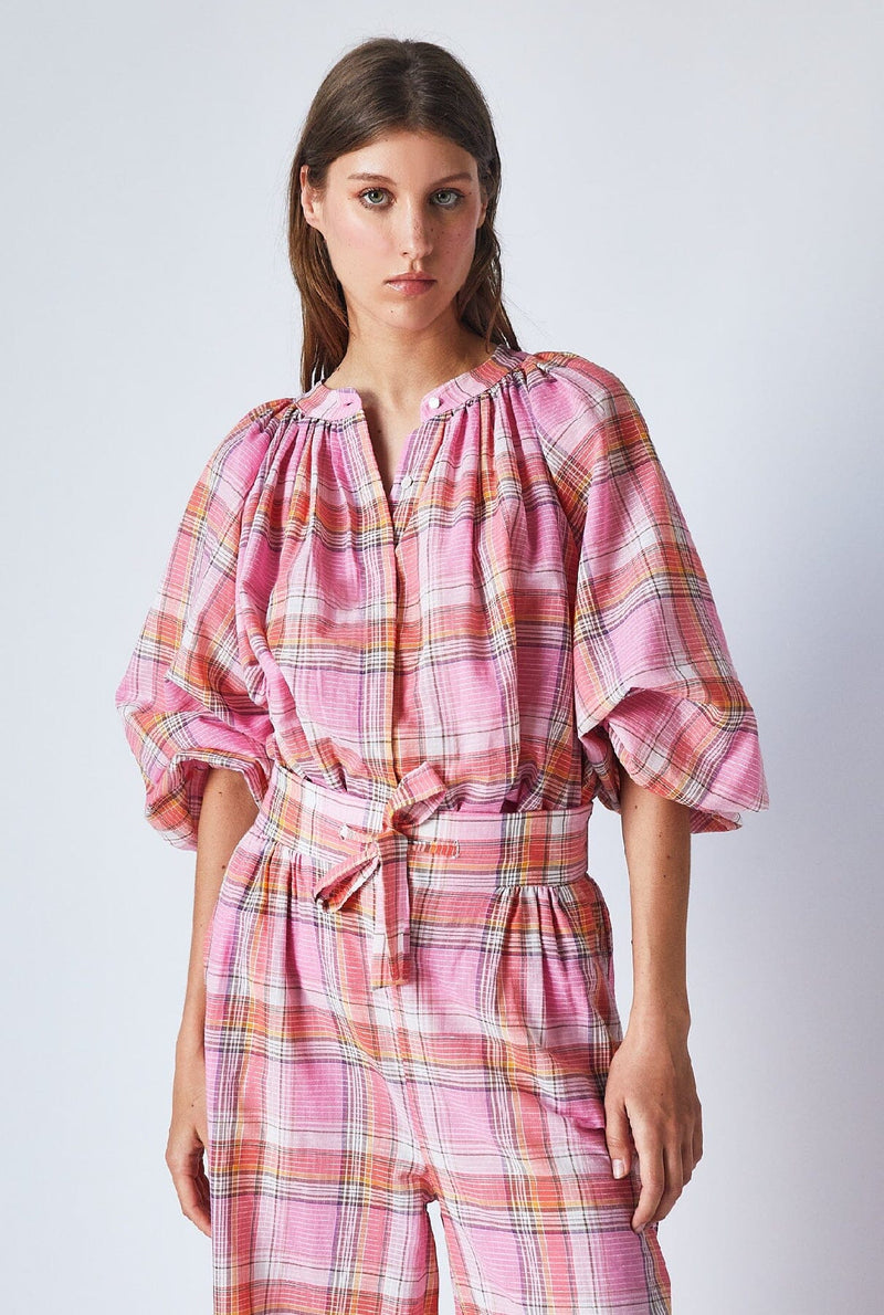Thalia Pants Pink Checks