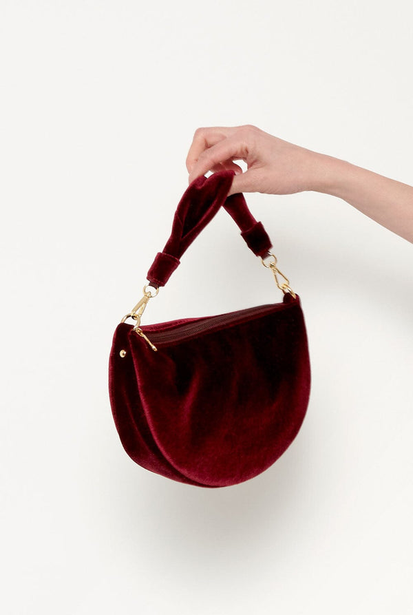 The Baby Gondola bag velvet Burgundy