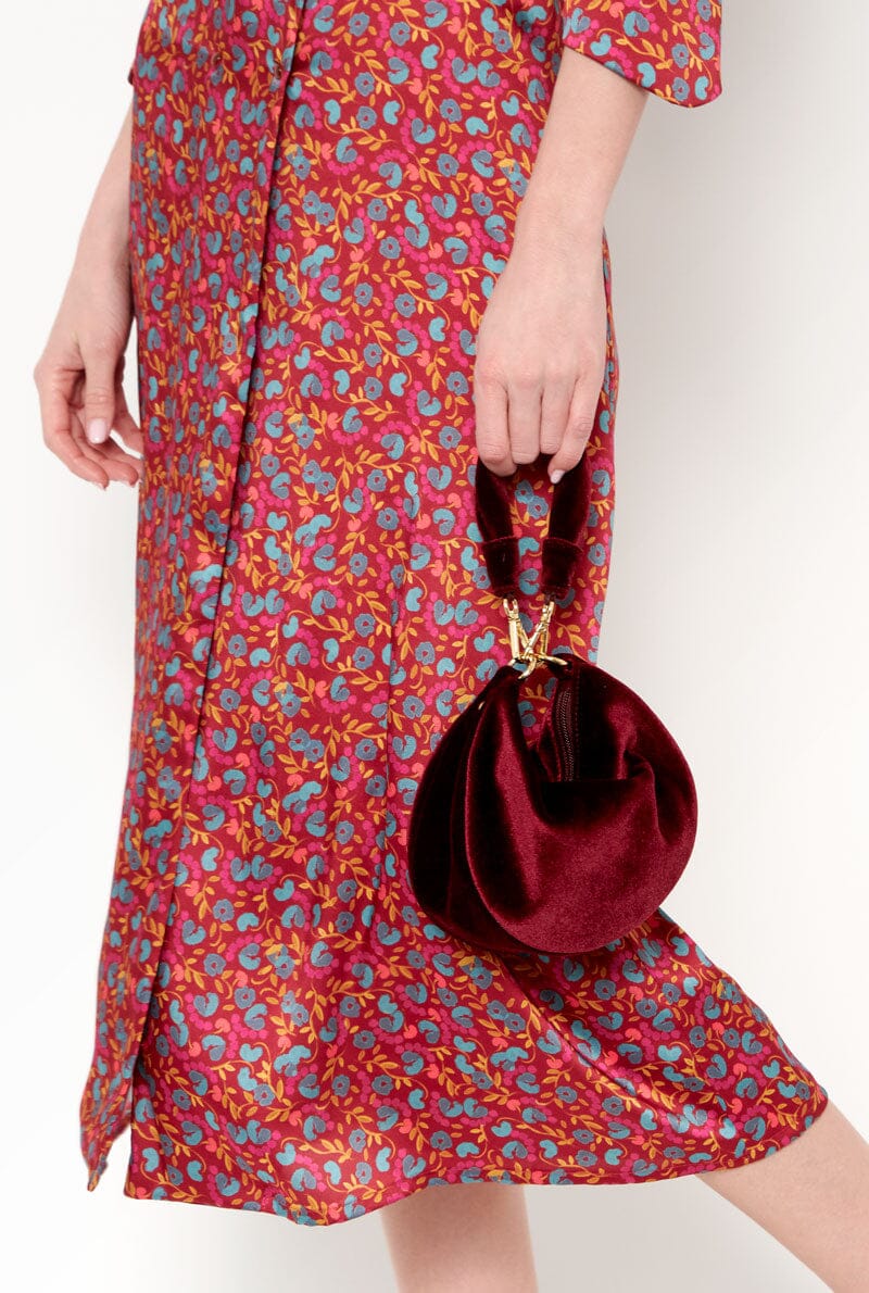 The Baby Gondola bag velvet Burgundy