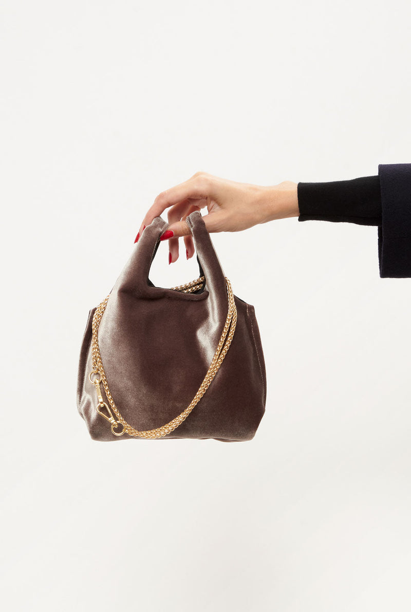 The baby julia bag new velvet topo