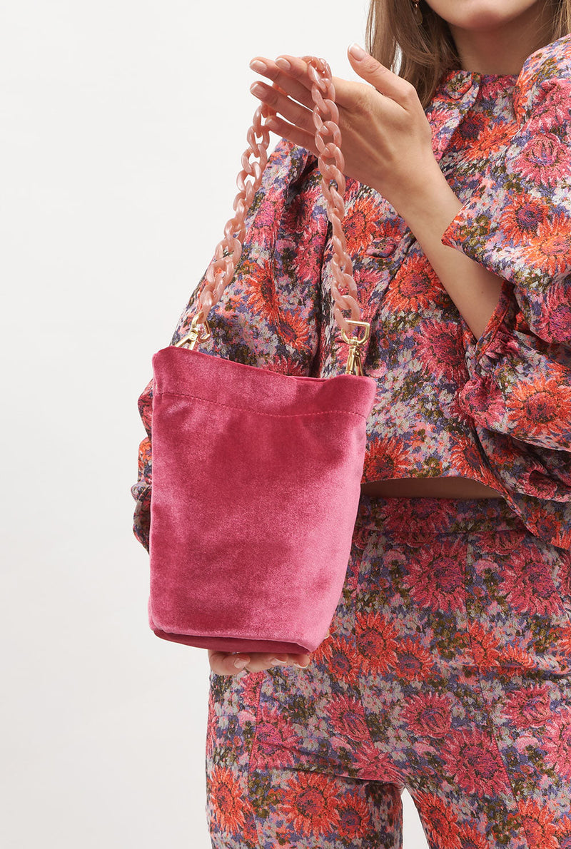 The Mini Cube Bag velvet pink