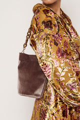 The Mini Cube Bag velvet topo