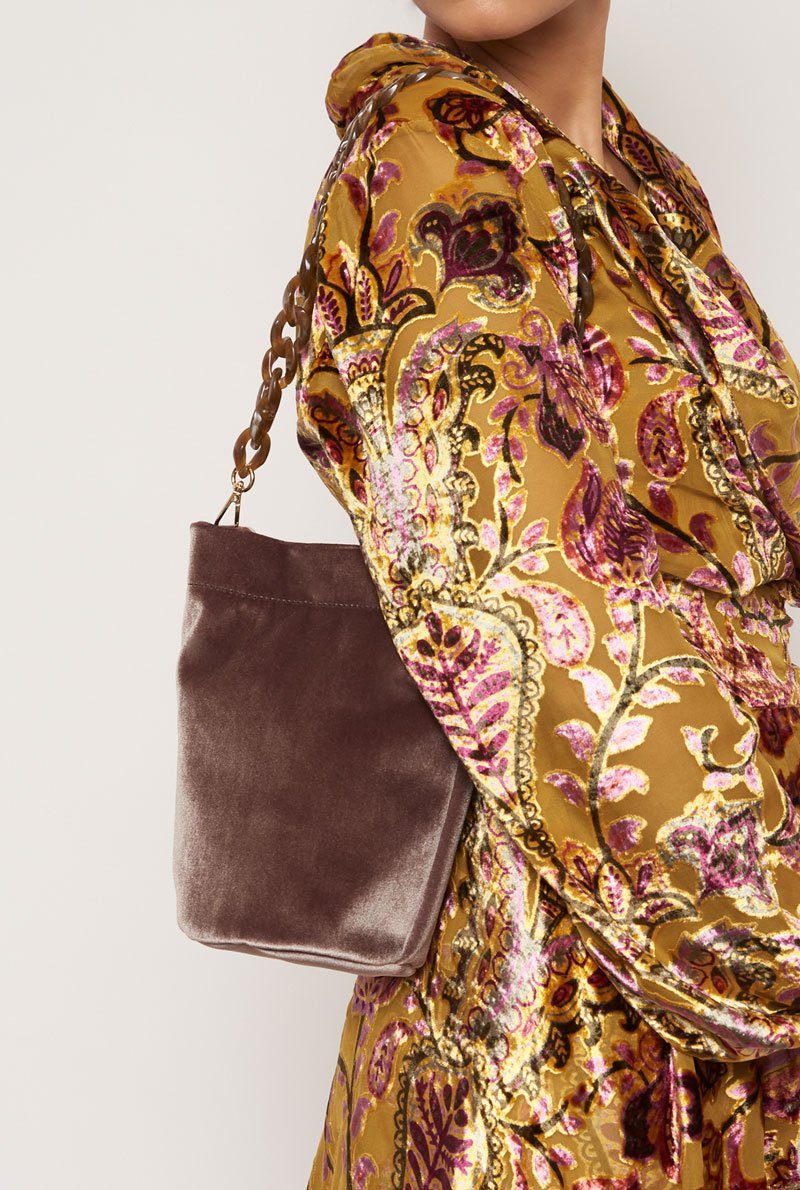 The Mini Cube Bag velvet topo