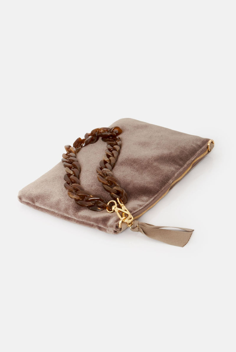 The mini gala clutch new velvet topo