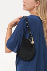 The mini round bag new velvet black