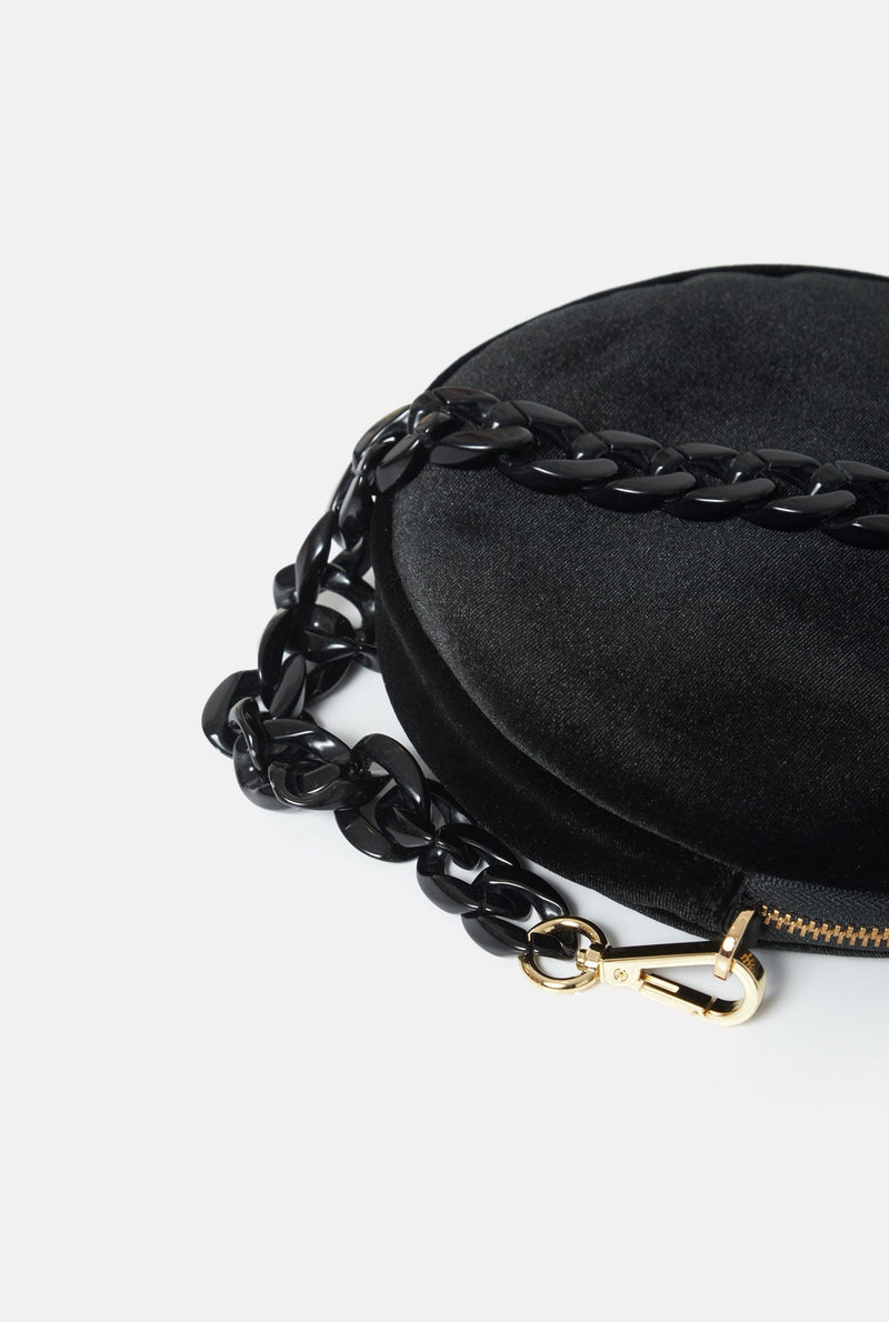 The mini round bag new velvet black