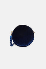 The Mini Round Bag Velvet Blue