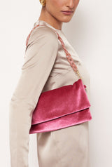 The Sara Bag Velvet pink