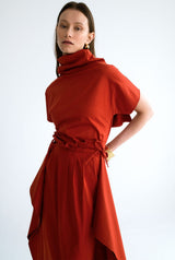 Top cuello y capa - rojo